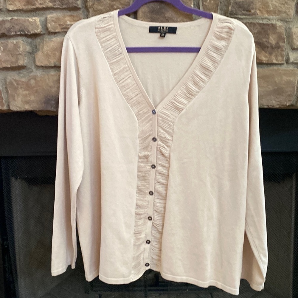 Alex Marie cream cardigan. Size 2X